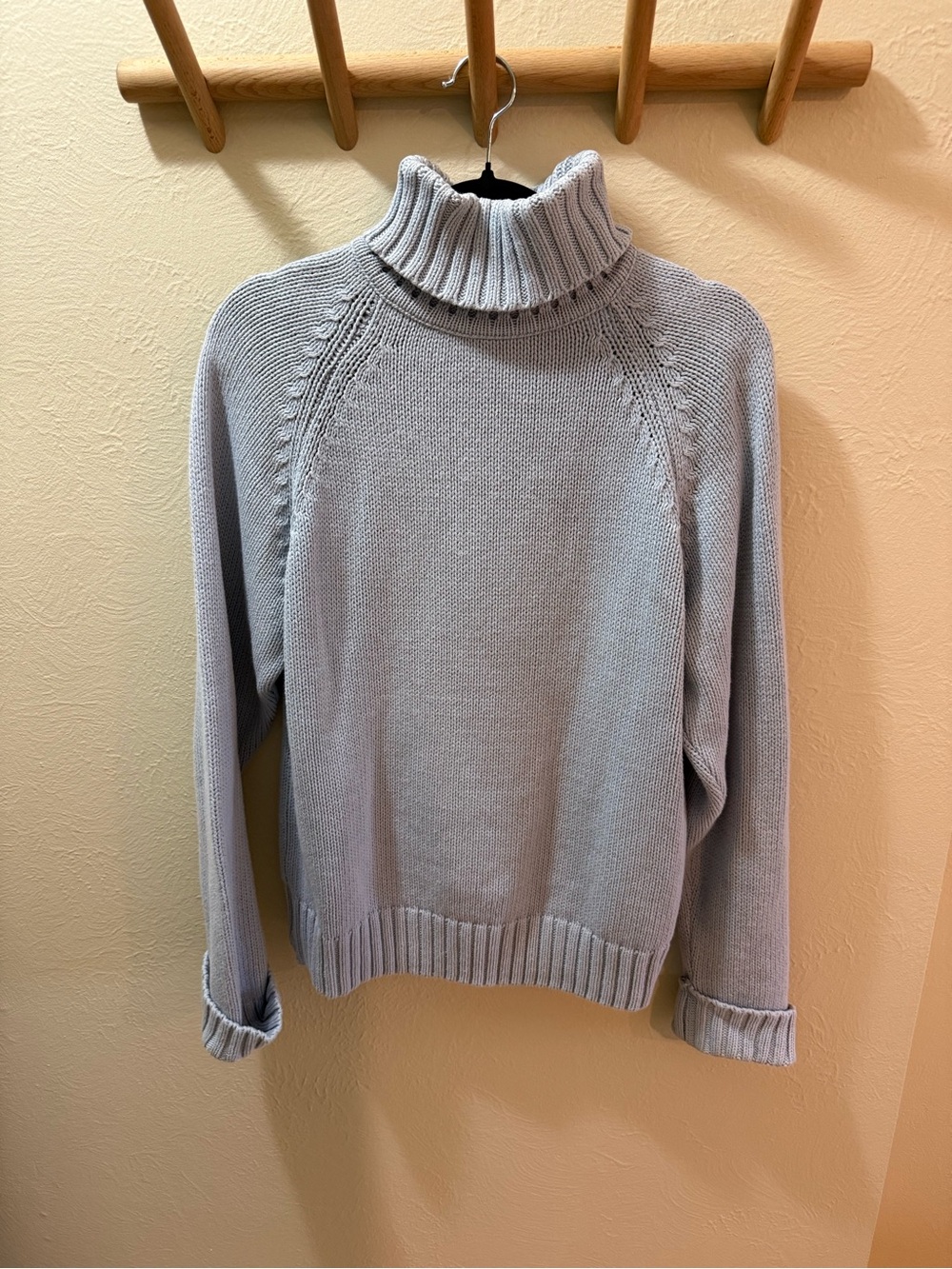 Calvin Klein Jeans Light Gray Ribbed Turtleneck Sweater